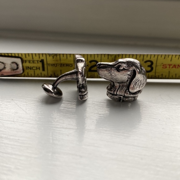 Pair of Silver-tone Pewter-like Spaniel Cufflinks - Picture 3 of 8